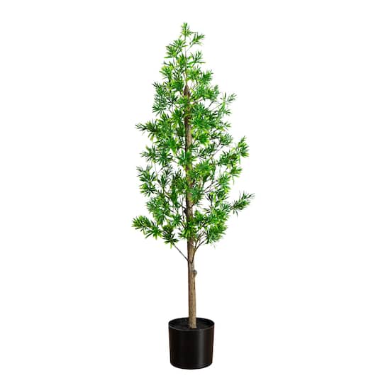 4Ft UV Artificial Podocarpus Artificial Tree (Indoor/Outdoor) By Nearly Natural in Green | 16" x 16" x 48" | Michaels®